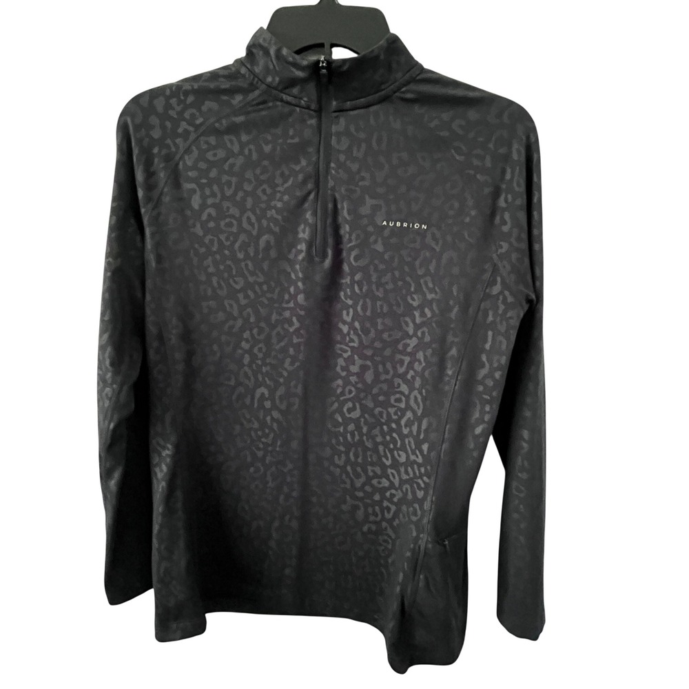 Aubrion Revive Winter Baselayer Women Large Ink Leopard Shires Equestrian Zip